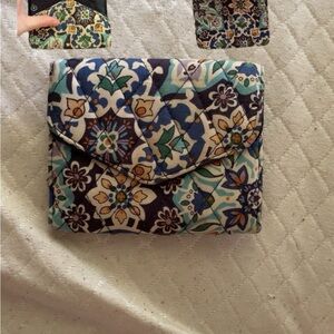 Vera Bradley Blue and Cream Floral Wallet